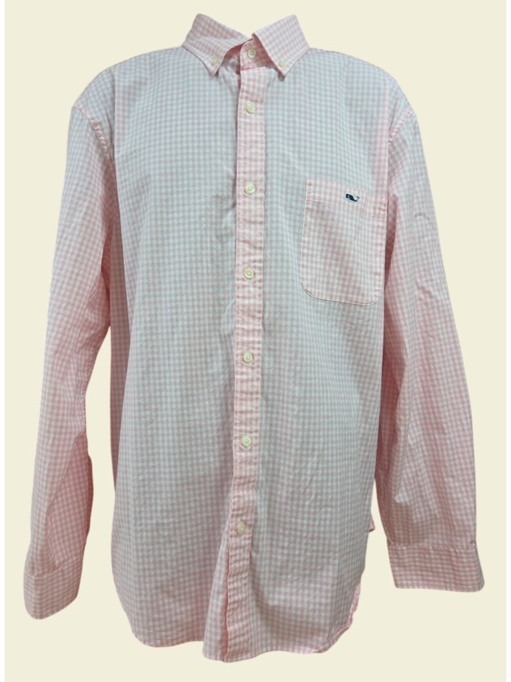 Vineyard Vines Mens Pink Gingham Classic Fit Tucker Shirt XL